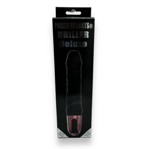 Power Escorts - Driller De Luxe Black - 21 Cm / 8.2 Inch Fat Silicone Realistic Vibrator Boss of toys Power Escorts - Driller De Luxe Black - 21 Cm / 8.2 Inch Fat Silicone Realistic Vibrator Boss of toys