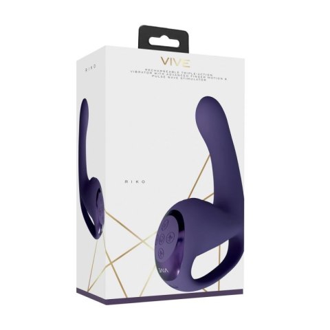 Riko - Rechargeable Triple Action Vibrator with Advanced Finger Motion & Pulse Wave Stimulator - Purple Boss of toys