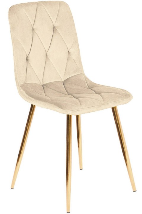 Krzesło tapicerowane BORGO VELVET BEIGE GOLD II GATUNEK Lugano