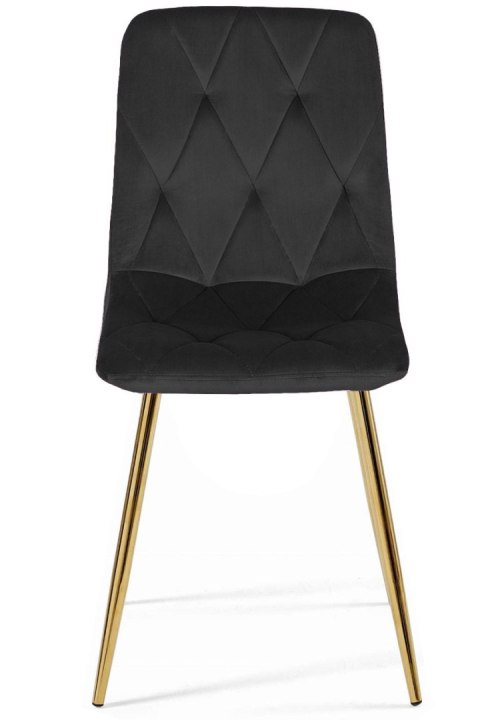 Krzesło tapicerowane BORGO VELVET BLACK GOLD II GATUNEK Lugano