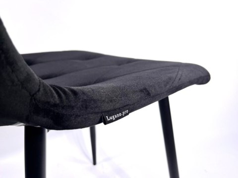 Krzesło tapicerowane BORGO VELVET BLACK GOLD II GATUNEK Lugano