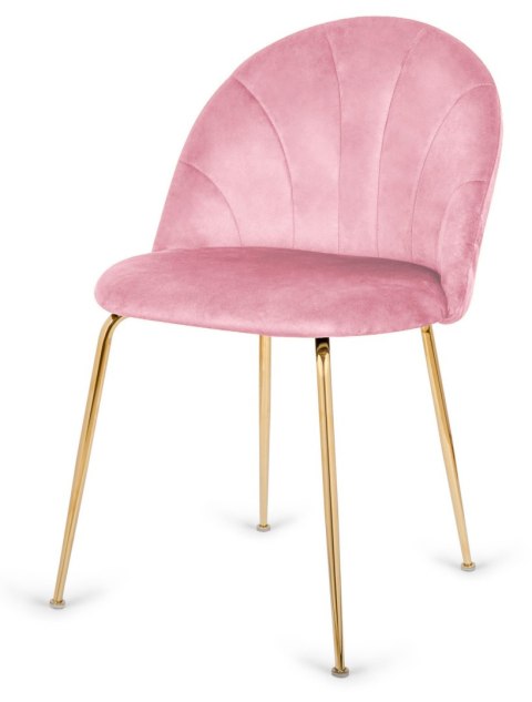 Krzesło tapicerowane CAMILA PINK VELVET GOLD Lugano
