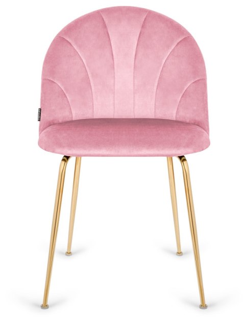 Krzesło tapicerowane CAMILA PINK VELVET GOLD Lugano