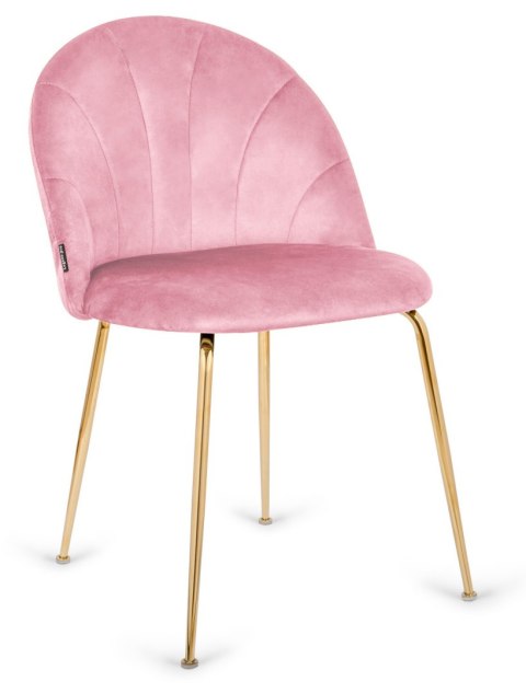 Krzesło tapicerowane CAMILA PINK VELVET GOLD Lugano