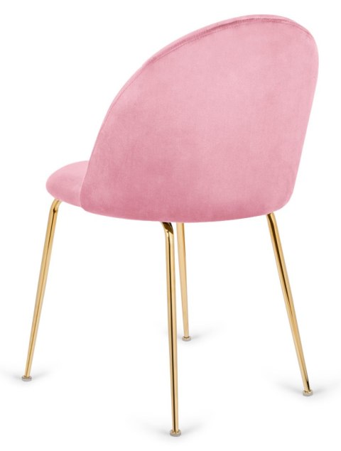 Krzesło tapicerowane CAMILA PINK VELVET GOLD Lugano