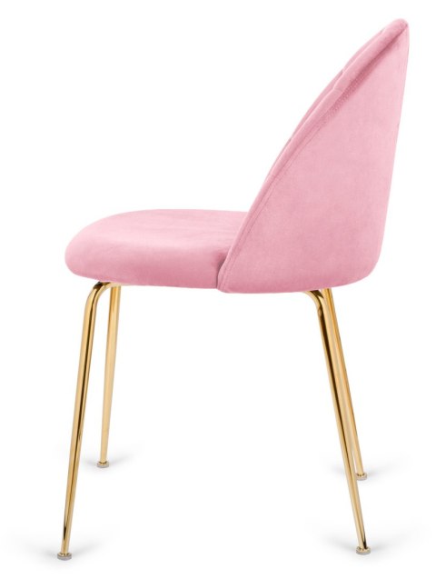 Krzesło tapicerowane CAMILA PINK VELVET GOLD Lugano
