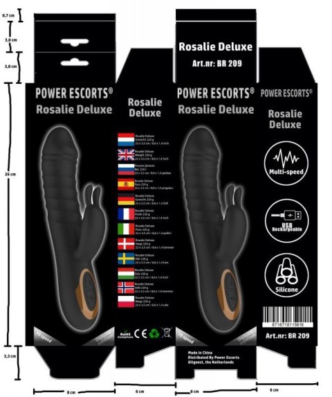 Power Escorts - BR209 - Rosalie Deluxe - Rechargeable Rabbit Vibrator - Silicone Boss of toys Power Escorts - BR209 - Rosalie Deluxe - Rechargeable Rabbit Vibrator - Silicone Boss of toys