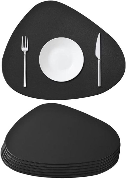 KOMPLET 8 PODKŁADEK NA STÓŁ TRIVAL BLACK