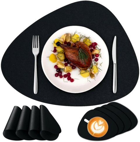 KOMPLET 8 PODKŁADEK NA STÓŁ TRIVAL BLACK