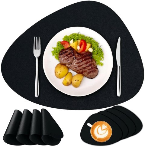 KOMPLET 8 PODKŁADEK NA STÓŁ TRIVAL BLACK