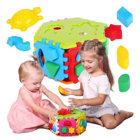 KOSTKA EDUKACYJNA Z KSZTAŁTAMI KOLOROWA 23CM PUZZLE KLOCKI KOSTKA EDUKACYJNA Z KSZTAŁTAMI KOLOROWA 23CM PUZZLE KLOCKI