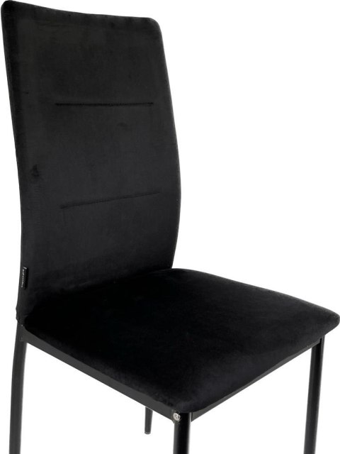 Krzesło tapicerowane VALVA DUO BLACK VELVET Lugano