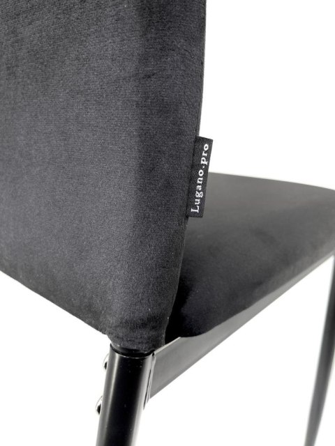 Krzesło tapicerowane VALVA DUO BLACK VELVET Lugano