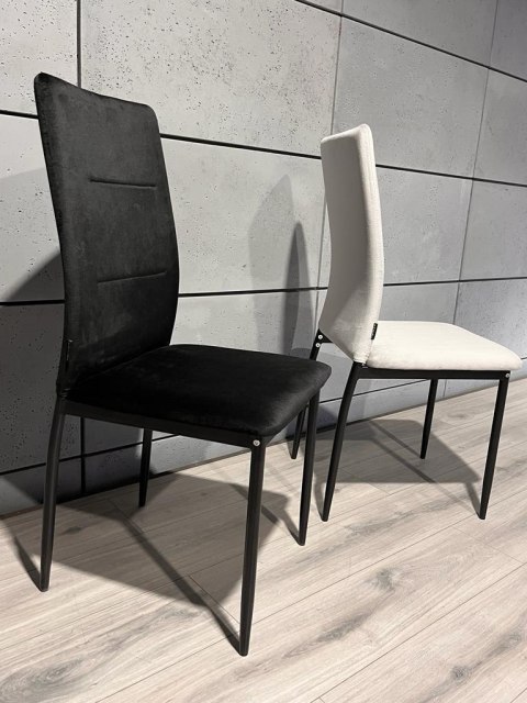 Krzesło tapicerowane VALVA DUO BLACK VELVET Lugano
