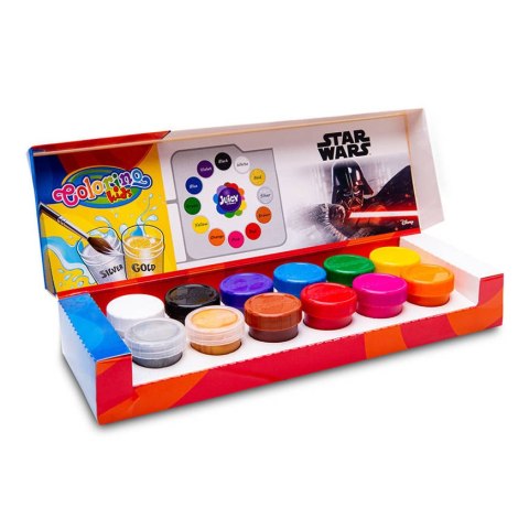 DISNEY COLORINO - FARBY PLAKATOWE 20 ML 12 KOL - STAR WARS DISNEY COLORINO - FARBY PLAKATOWE 20 ML 12 KOL - STAR WARS