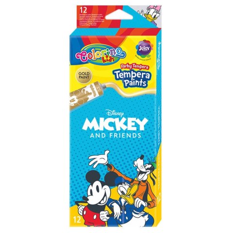 DISNEY COLORINO - FARBY TEMPERA W TUBACH 12 ML 12 KOL - MICKEY DISNEY COLORINO - FARBY TEMPERA W TUBACH 12 ML 12 KOL - MICKEY
