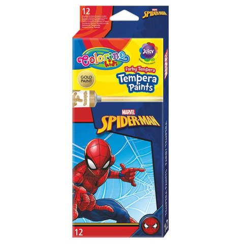 DISNEY COLORINO - FARBY TEMPERA W TUBACH 12 ML 12 KOL - SPIDERMAN DISNEY COLORINO - FARBY TEMPERA W TUBACH 12 ML 12 KOL - SPIDERMAN