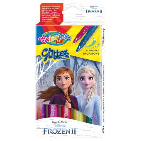 DISNEY COLORINO - FLAMASTRY BROKATOWE 6 KOL - FROZEN DISNEY COLORINO - FLAMASTRY BROKATOWE 6 KOL - FROZEN