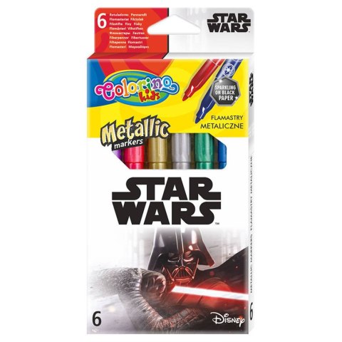 DISNEY COLORINO - FLAMASTRY METALICZNE 6 KOL - STAR WARS DISNEY COLORINO - FLAMASTRY METALICZNE 6 KOL - STAR WARS