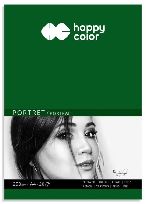 Blok PORTRET, Art., A4, 20 ark, 250g, Happy Color Blok PORTRET, Art., A4, 20 ark, 250g, Happy Color
