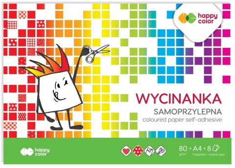 Blok Wycinanka samoprzylepna A4, 8 ark, Happy Color Blok Wycinanka samoprzylepna A4, 8 ark, Happy Color