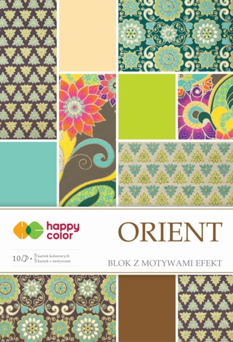 Blok effect ORIENT, 20x29cm, 170-220g/m2, 10 ark, 5 motyw., Happy Color Blok effect ORIENT, 20x29cm, 170-220g/m2, 10 ark, 5 motyw., Happy Color