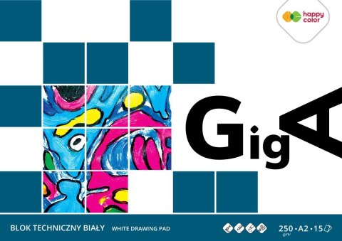 Blok rysunkowy GigA biały, A2, 30 ark, 100g, Happy Color Blok rysunkowy GigA biały, A2, 30 ark, 100g, Happy Color