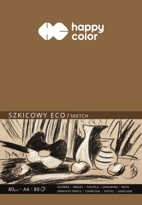 Blok szkicowy ECO, ART, A4, 80 ark, 80g, Happy Color Blok szkicowy ECO, ART, A4, 80 ark, 80g, Happy Color