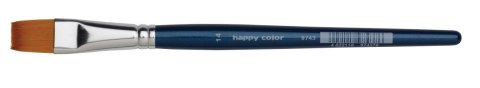 Pędzel do farb akrylowych, nylonowy, płaski nr 14, Happy Color Pędzel do farb akrylowych, nylonowy, płaski nr 14, Happy Color