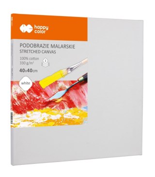 Podobrazie malarskie bawełniane 40X40cm, płótno 330gsm, Happy color