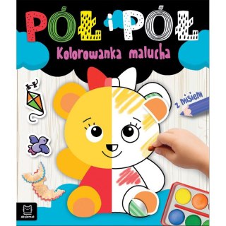 Pół i pół. Kolorowanka malucha z misiem