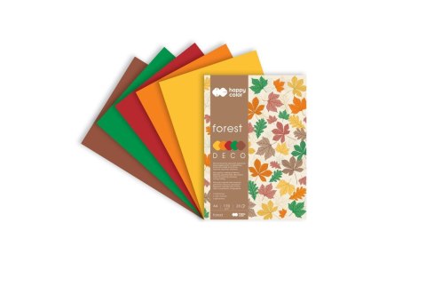 Blok Deco Forest 170 g/m2, A4, 20 ark., 5 kolorów, Happy Color Blok Deco Forest 170 g/m2, A4, 20 ark., 5 kolorów, Happy Color