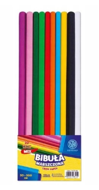 Bibuła marszczona ASTRAPAP 50*200 cm, MIX 10 kol., zestaw