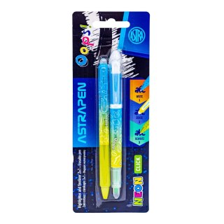 Zakreślacz i cienkopis 2w1 + Długopis wymazywalny NEON - 1 szt. Blister