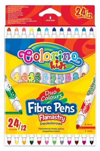 Colorino kids flamastry dwukolorowe 12 sztuk 24 kolory pisaki mazaki