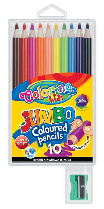 Colorino kids kredki ołówkowe okrągłe jumbo 10 kolorów etui + temperówka Colorino kids kredki ołówkowe okrągłe jumbo 10 kolorów etui + temperówka