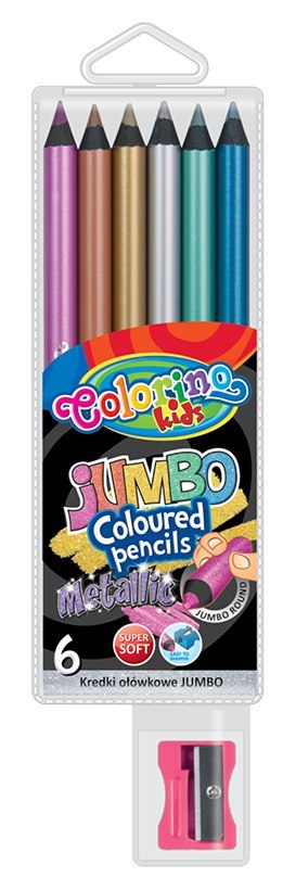 Colorino kids kredki ołówkowe okrągłe jumbo 6 kol. Etui metallic temperówka Colorino kids kredki ołówkowe okrągłe jumbo 6 kol. Etui metallic temperówka