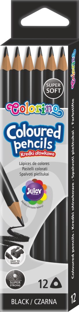 Colorino kids kredki ołówkowe trójkątne 12 sztuk czarne Colorino kids kredki ołówkowe trójkątne 12 sztuk czarne