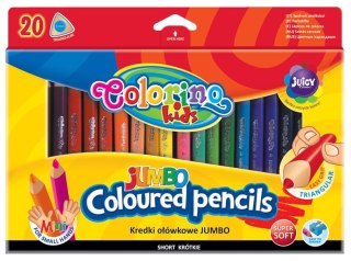 Colorino kids kredki ołówkowe trójkątne 20 kolorów jumbo mini + temperówka