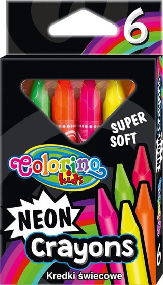 Colorino kids kredki świecowe neonowe trójkątne 6 kolorów