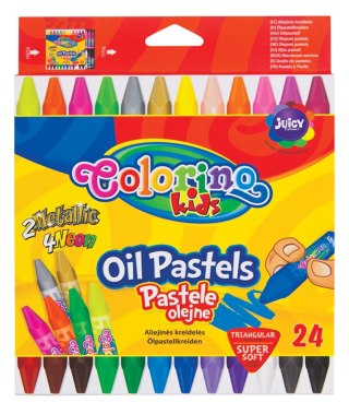 Colorino kids pastele olejne trójkątne 24 kolory