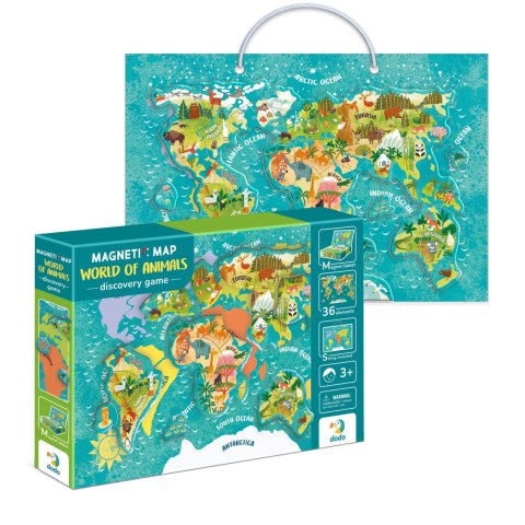 Mapa magnetyczna mapa swiata zwierzat 200267