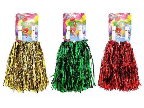 Pompony cheerleaderki 2szt. plastikowe rączki błyszczące paski, mix kolorów 17x14cm Pompony cheerleaderki 2szt. plastikowe rączki błyszczące paski, mix kolorów 17x14cm