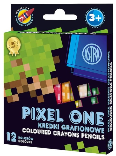 Kredki grafionowe okrągłe ASTRAKIDS Pixel One - 12 kolorów - 7/85 mm Kredki grafionowe okrągłe ASTRAKIDS Pixel One - 12 kolorów - 7/85 mm
