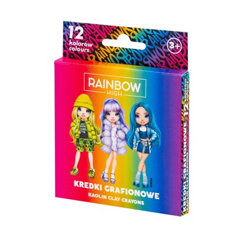 Kredki grafionowe okrągłe RAINBOW HIGH - 12 kolorów - 7/85 mm Kredki grafionowe okrągłe RAINBOW HIGH - 12 kolorów - 7/85 mm