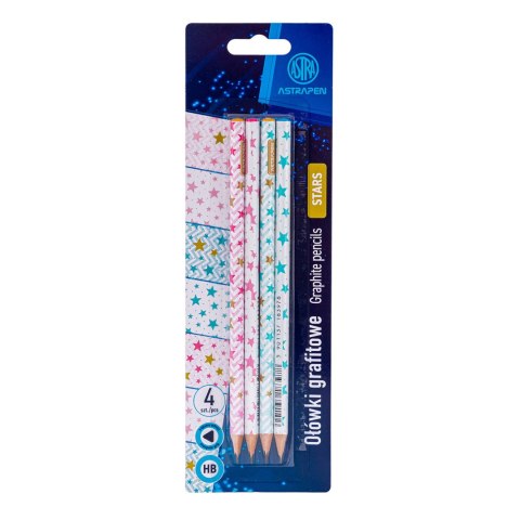 Ołówki grafitowe trójkątne HB ASTRAPEN - Stars - 4 szt. blister Ołówki grafitowe trójkątne HB ASTRAPEN - Stars - 4 szt. blister