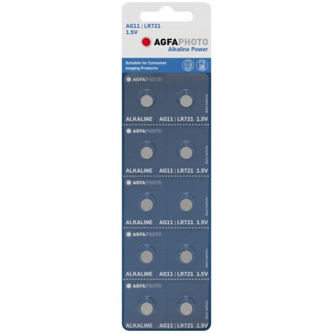 10X BATERIA GUZIKOWA AGFAPHOTO AG11 LR721 1.5V ALK AGFAPHOTO