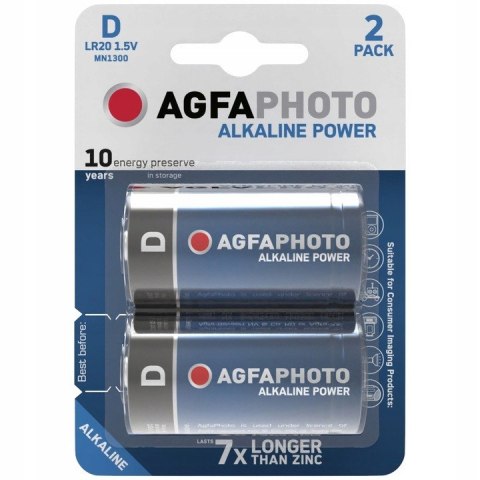 2X BATERIA AGFAPHOTO D LR20 R20 1.5V ALKALICZNA AGFAPHOTO 2X BATERIA AGFAPHOTO D LR20 R20 1.5V ALKALICZNA AGFAPHOTO