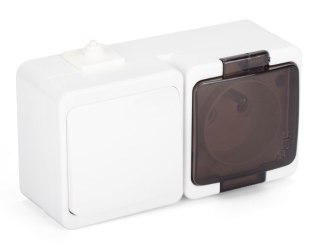MODUŁ GNIAZDO ELEKTRYCZNE + ŁĄCZNIK NATYNKOWY IP44 MONTIS