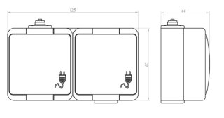 MODUŁ GNIAZDO ELEKTRYCZNE + ŁĄCZNIK NATYNKOWY IP44 MONTIS